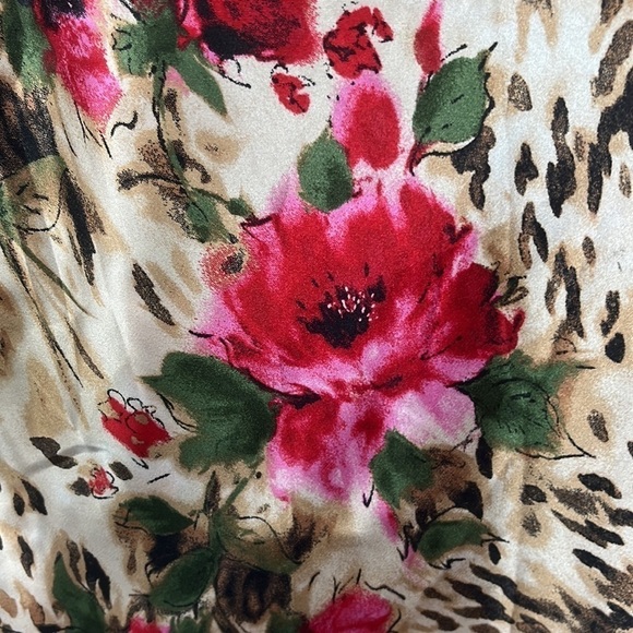 Linea Donatella Spaghetti Strap Cami Top Women's Plus 2X Pink Floral Animal - Picture 4 of 10